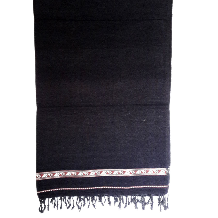 Pure Handmade Black Velvet Pure Dussa / Khamdar Shawl SHL-064-2 By Khan Culture